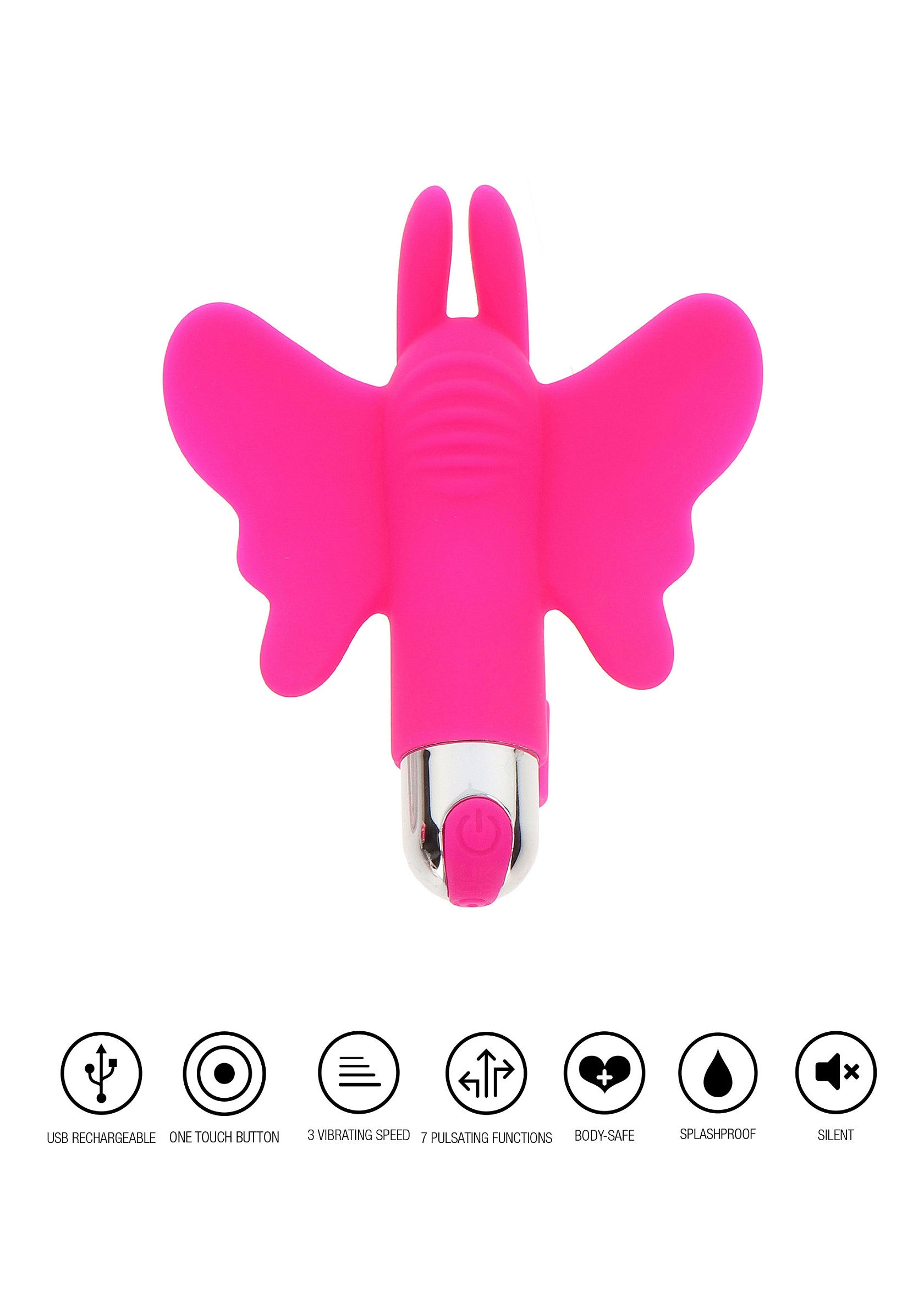 ToyJoy Finger Vibe Butterfly Pleaser Rechargeable PINK - 0