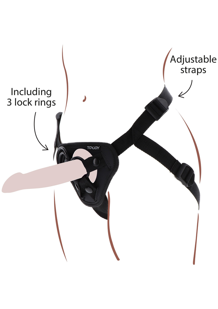 ToyJoy Get Real Strap-On Harness O/S BLACK - 0