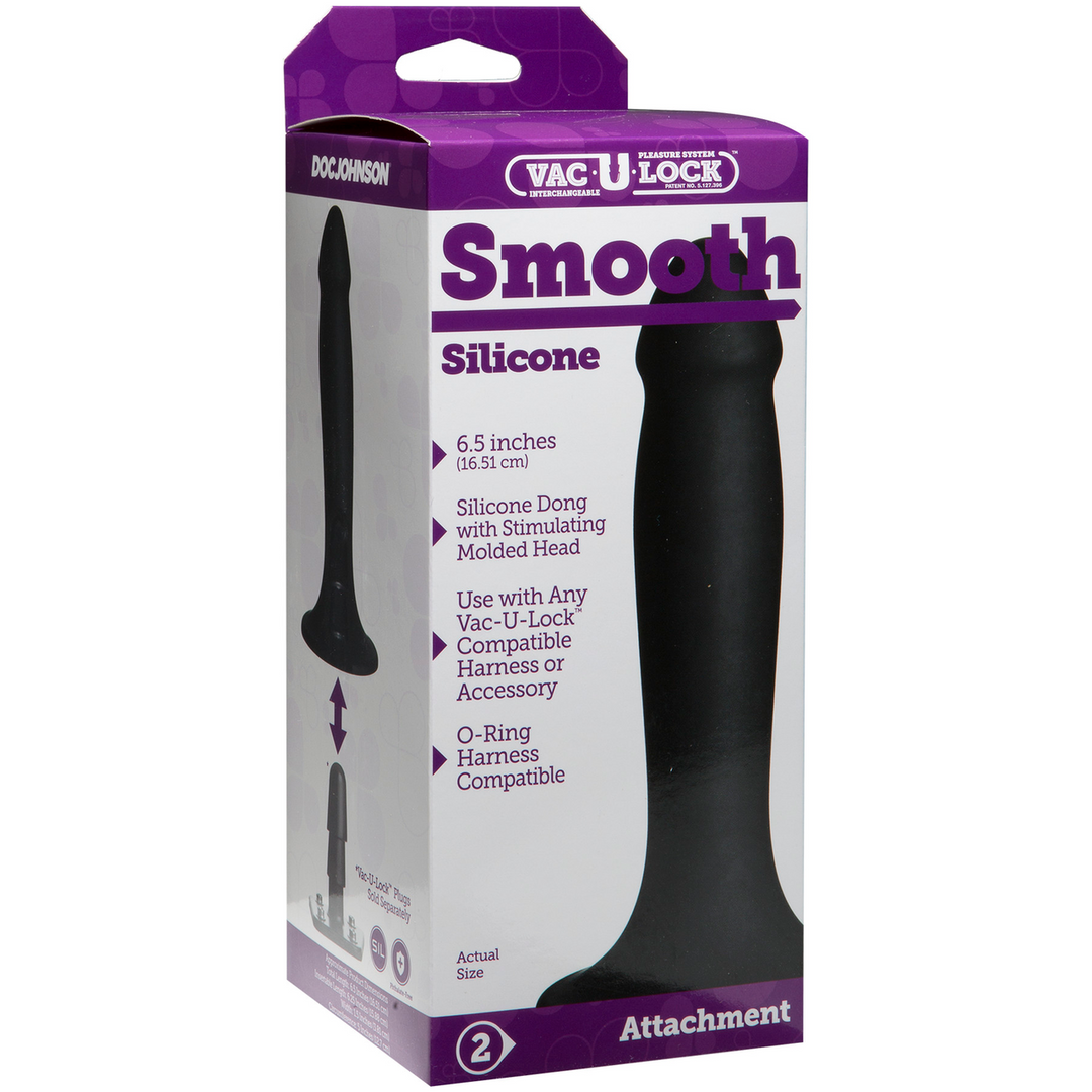 Glad Siliconen Dildo Schwarz - 3