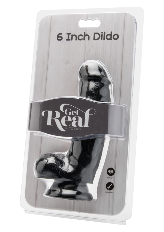 ToyJoy Get Real Dildo 6' with Balls - Schwarz