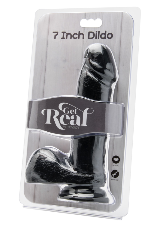 ToyJoy Get Real Dildo 7' with Balls - Schwarz