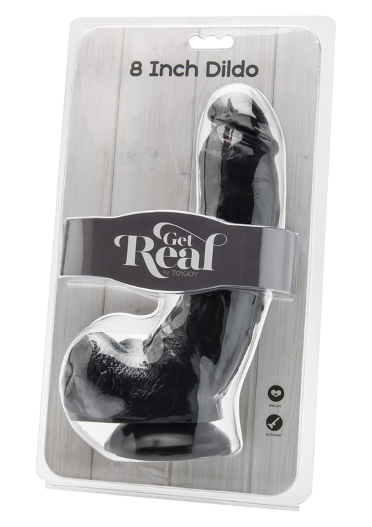 ToyJoy Get Real Dildo 8' with Balls - Schwarz
