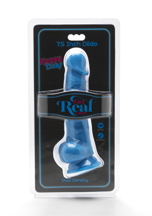 ToyJoy Get Real Happy Dicks 7.5' with Balls - Blau