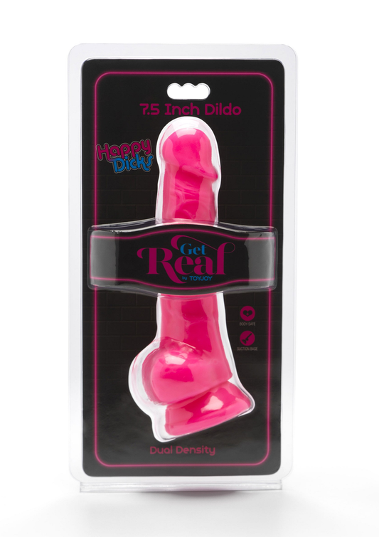 ToyJoy Get Real Happy Dicks 7.5' with Balls - Rosa