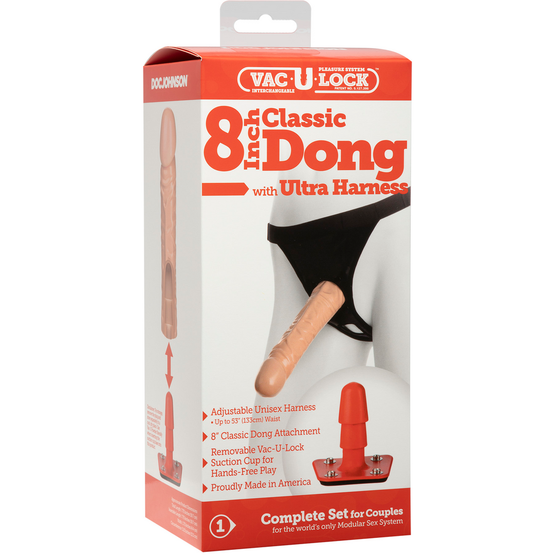 Klassieke dildo met Ultra harnas - 20 cm - Vanille Fleischfarben - 2