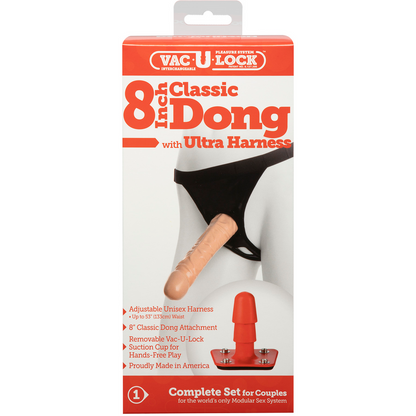 Klassieke dildo met Ultra harnas - 20 cm - Vanille Fleischfarben - 3