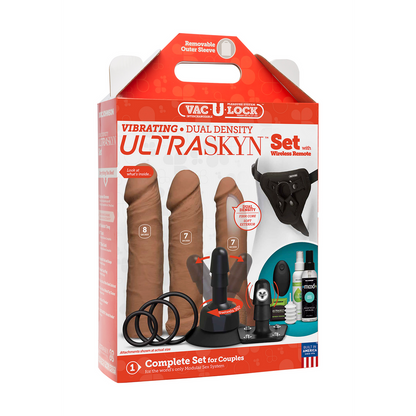 Vibrerende Dual Density ULTRASKYN Toys Set + Afstandsbediening Braun - 1