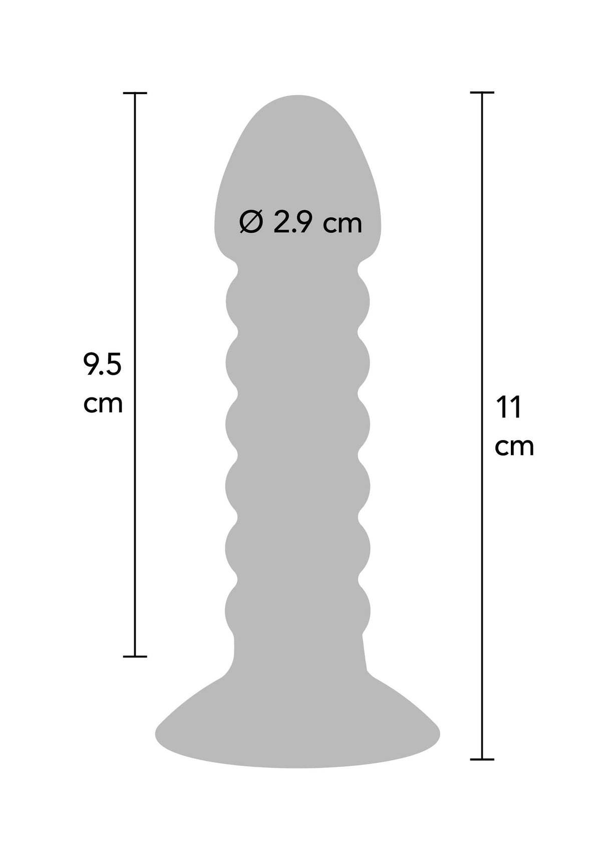 Vibrating Anal Plug Medium BLACK - 3