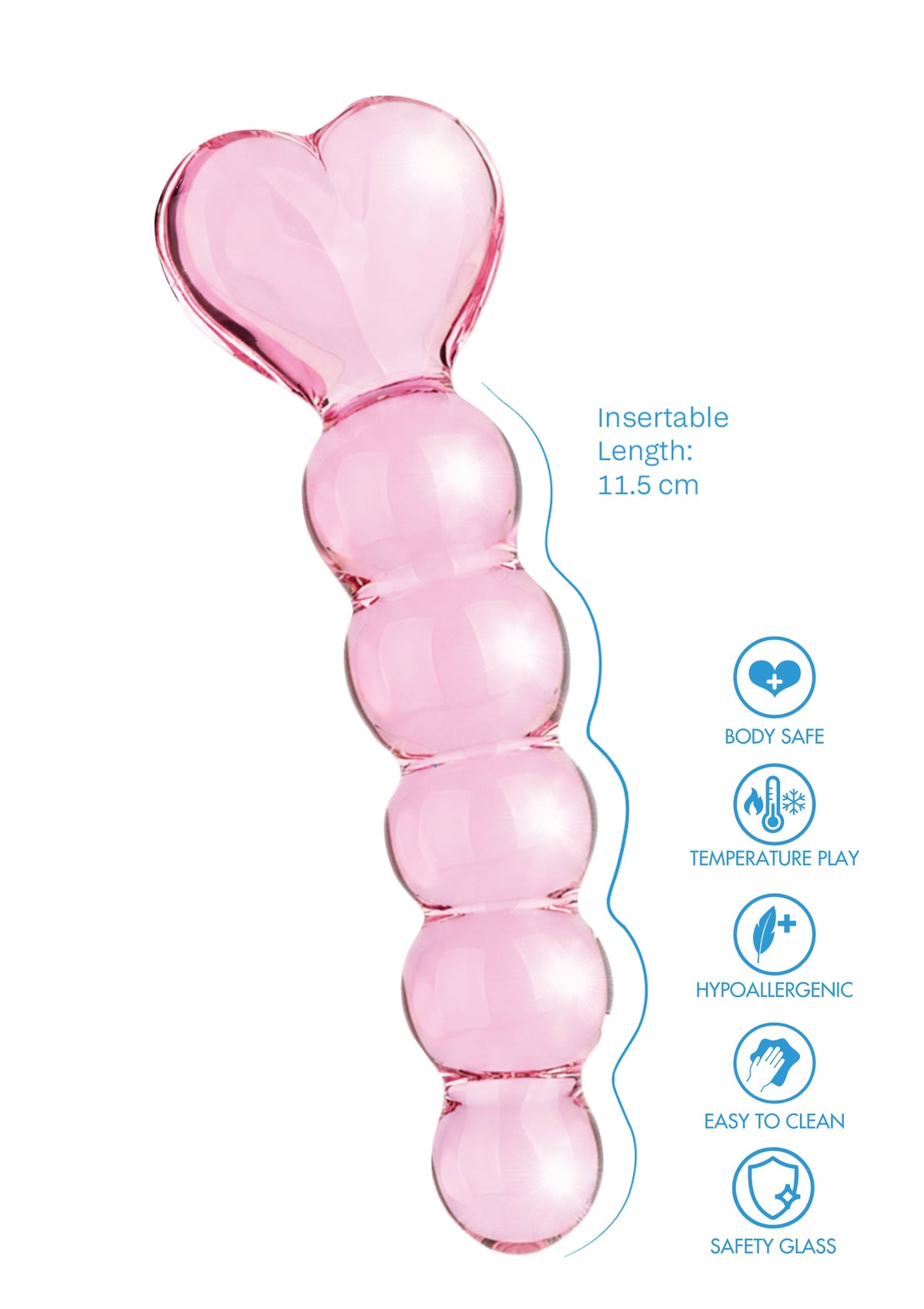 Crystal Heart Anal Dildo CLEAR - 2