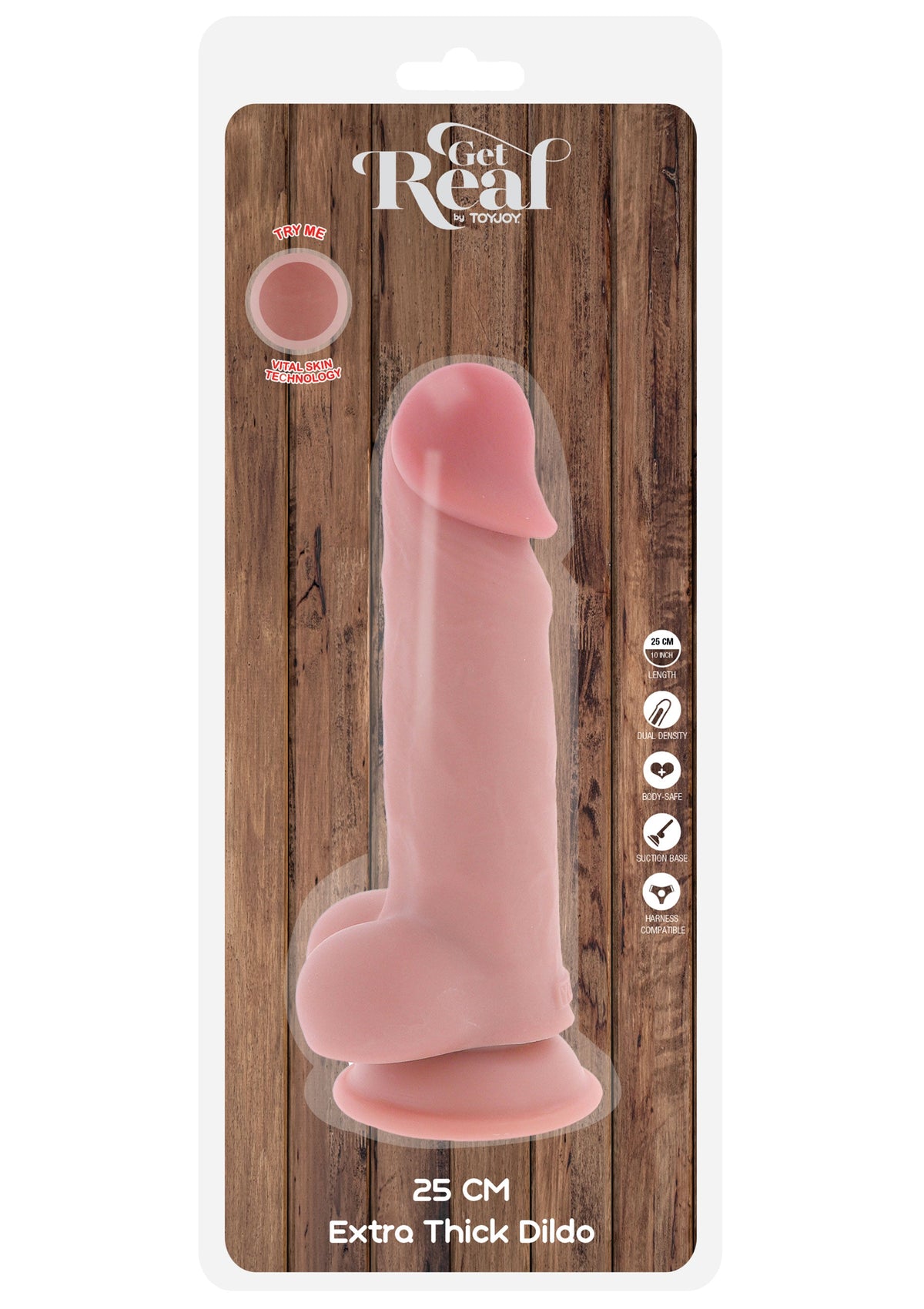 Deluxe Dual Density Thick Dildo TPE 25 cm SKIN - 2