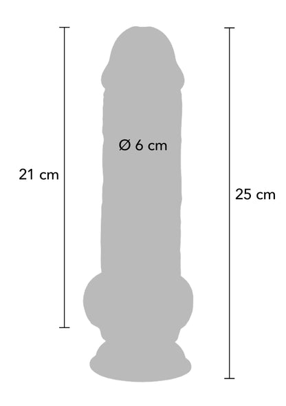 Deluxe Dual Density Thick Dildo TPE 25 cm SKIN - 3