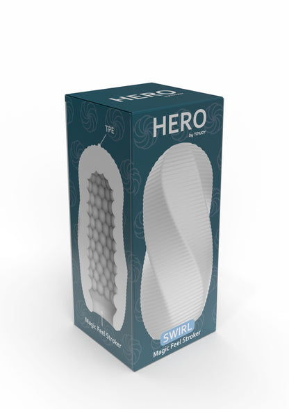 ToyJoy Hero Medium Masturbator Swirl WHITE - 2