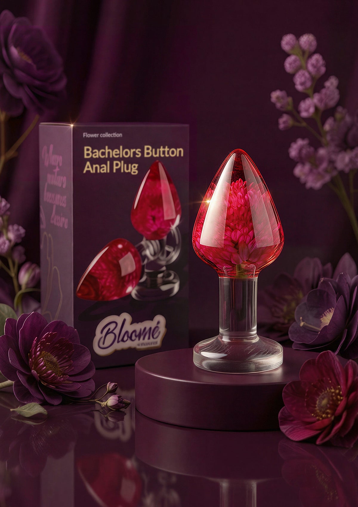 Bachelors Button Anal Plug Medium CLEAR - 4