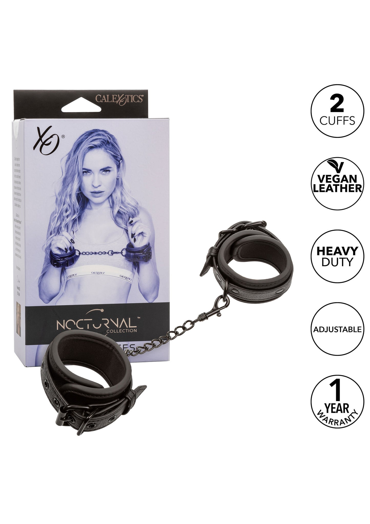 CalExotics Nocturnal Collection Wrist Cuffs BLACK - 0