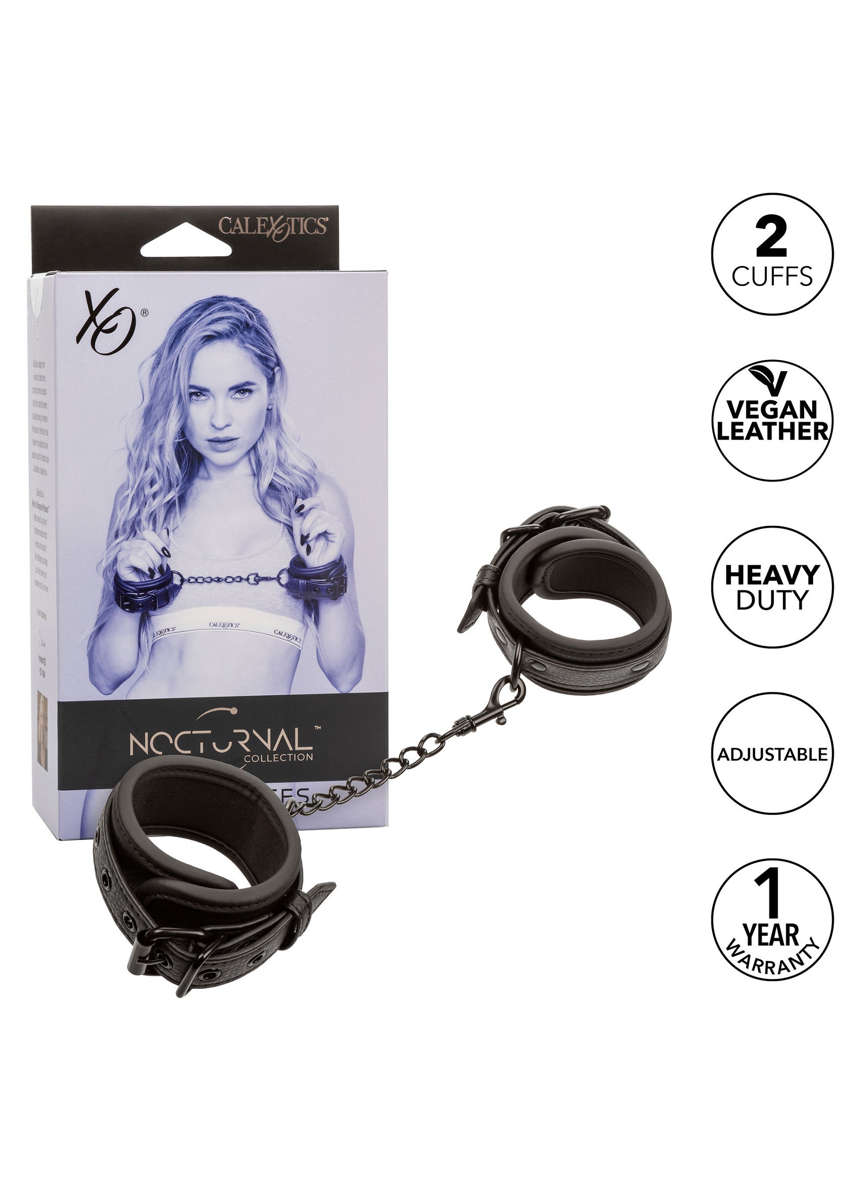 CalExotics Nocturnal Collection Wrist Cuffs BLACK - 0