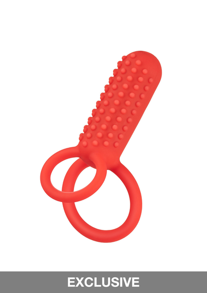 CalExotics Silicone Rechargeable Vertical Dual Enhancer RED - 4