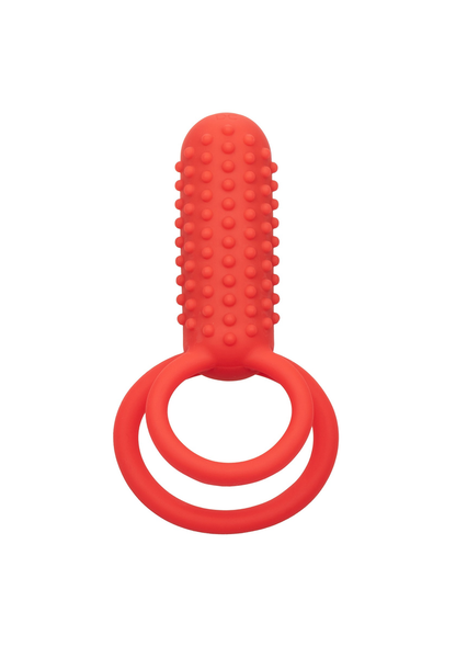CalExotics Silicone Rechargeable Vertical Dual Enhancer RED - 0