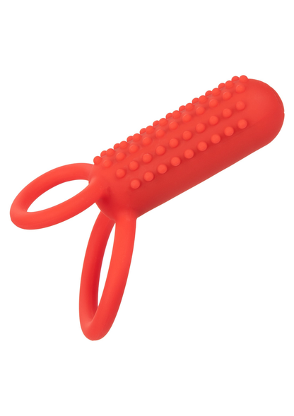 CalExotics Silicone Rechargeable Vertical Dual Enhancer RED - 8