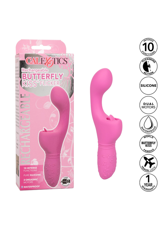 CalExotics Rechargeable Butterfly Kiss Flicker - Rosa