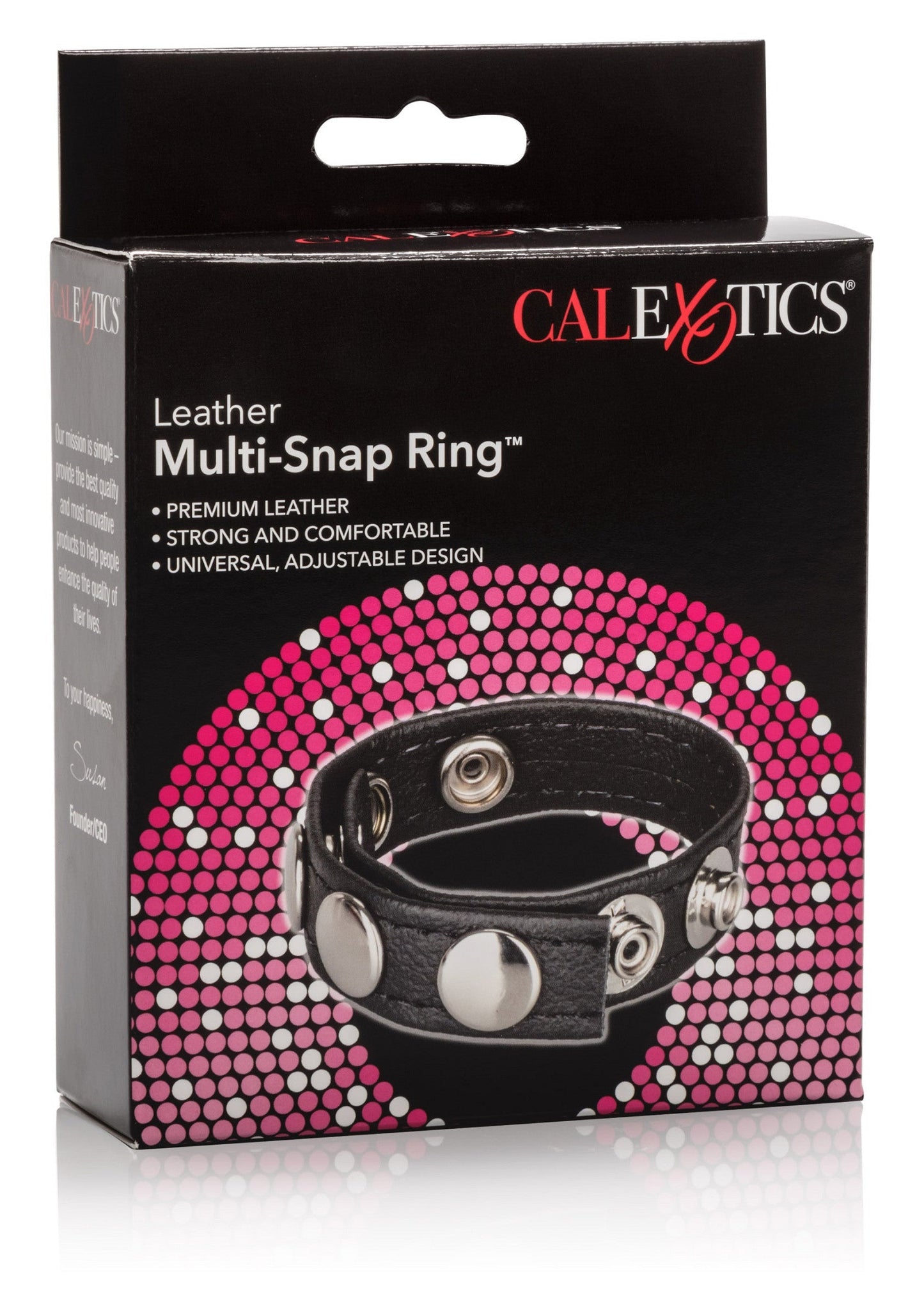 Leather Multi-Snap Ring BLACK - 1