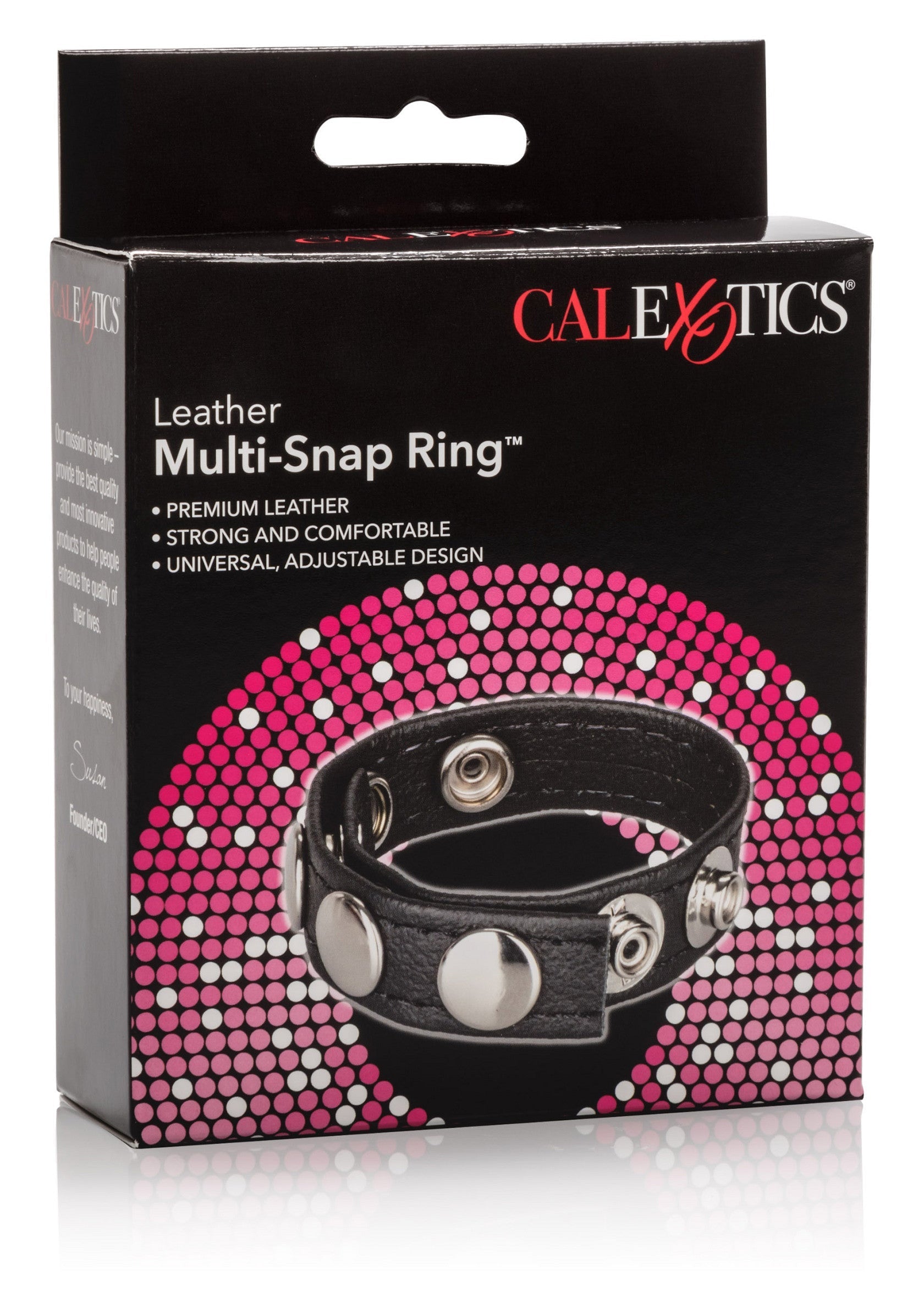 Leather Multi-Snap Ring BLACK - 1