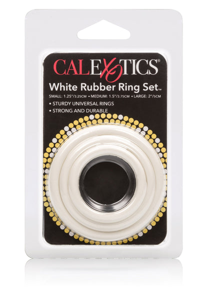 CalExotics Black Rubber Ring - 3 Piece Set WHITE - 7