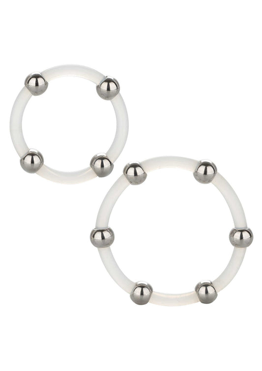 Steel Beaded Silicone Ring Set