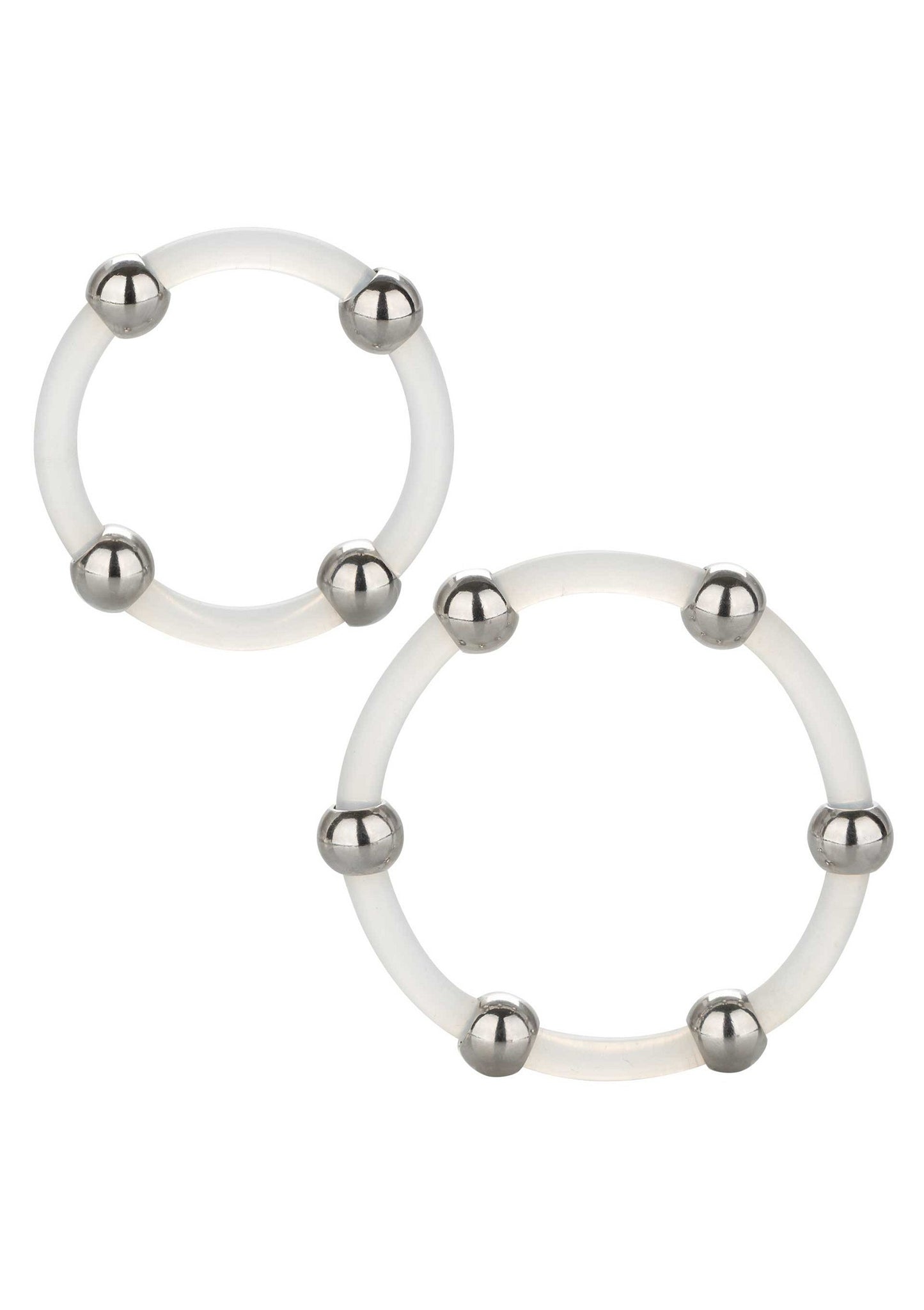 CalExotics Steel Beaded Silicone Ring Set TRANSPA - 5