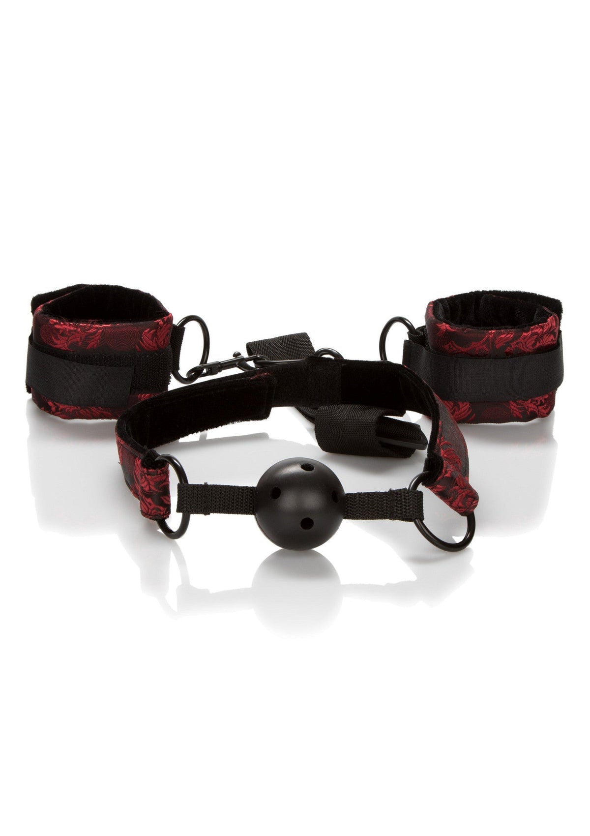 Breathable Ball Gag With Cuffs BLACK - 0