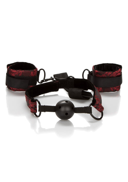 Breathable Ball Gag With Cuffs BLACK - 0