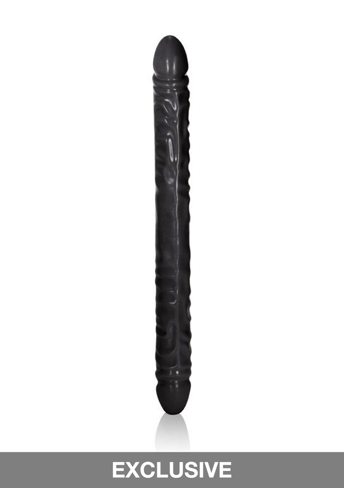 CalExotics Veined Double Dong 18'/45.75 cm BLACK - 0