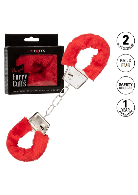 CalExotics Playful Furry Cuffs - Rot