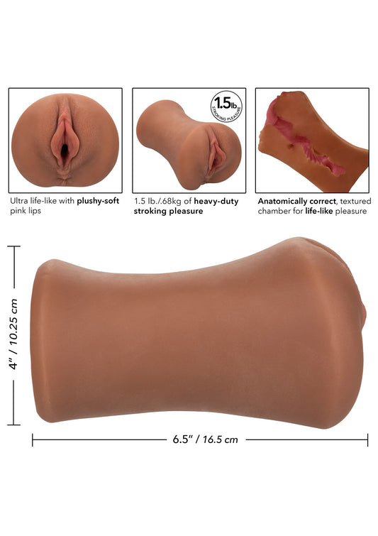 CalExotics Stroke It Juicy Pussy - Braune Hautfarbe