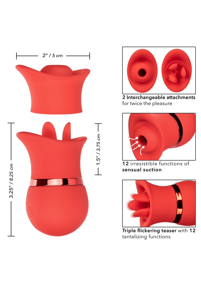 CalExotics French Kiss Suck & Play Interchangeable Set RED - 133