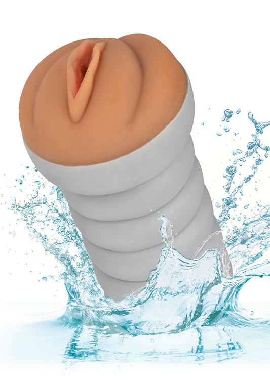 CalExotics Ribbed Gripper Tight Pussy Grip - Braune Hautfarbe