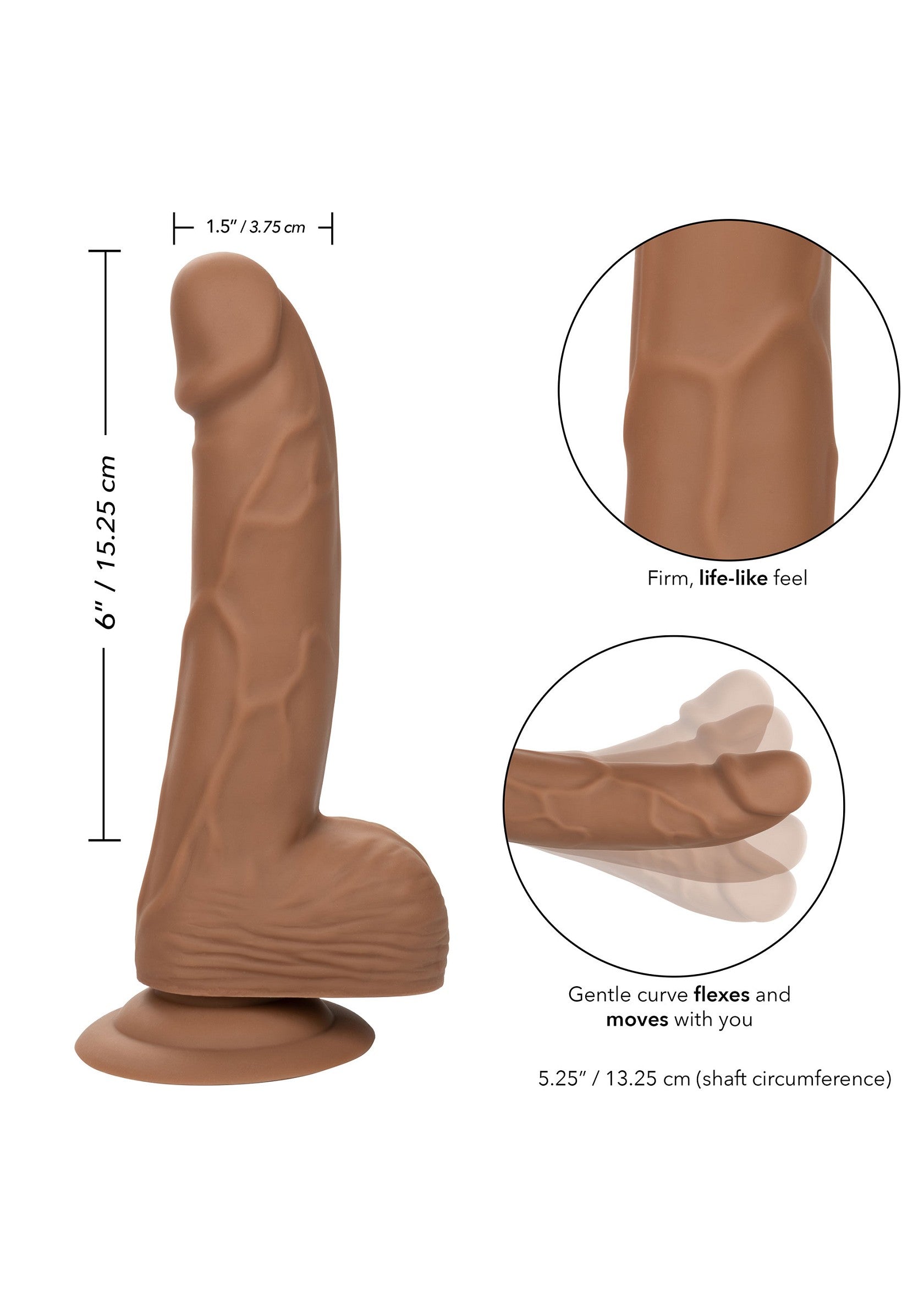 CalExotics Silicone Studs 6'/15.25 cm BROWN - 5