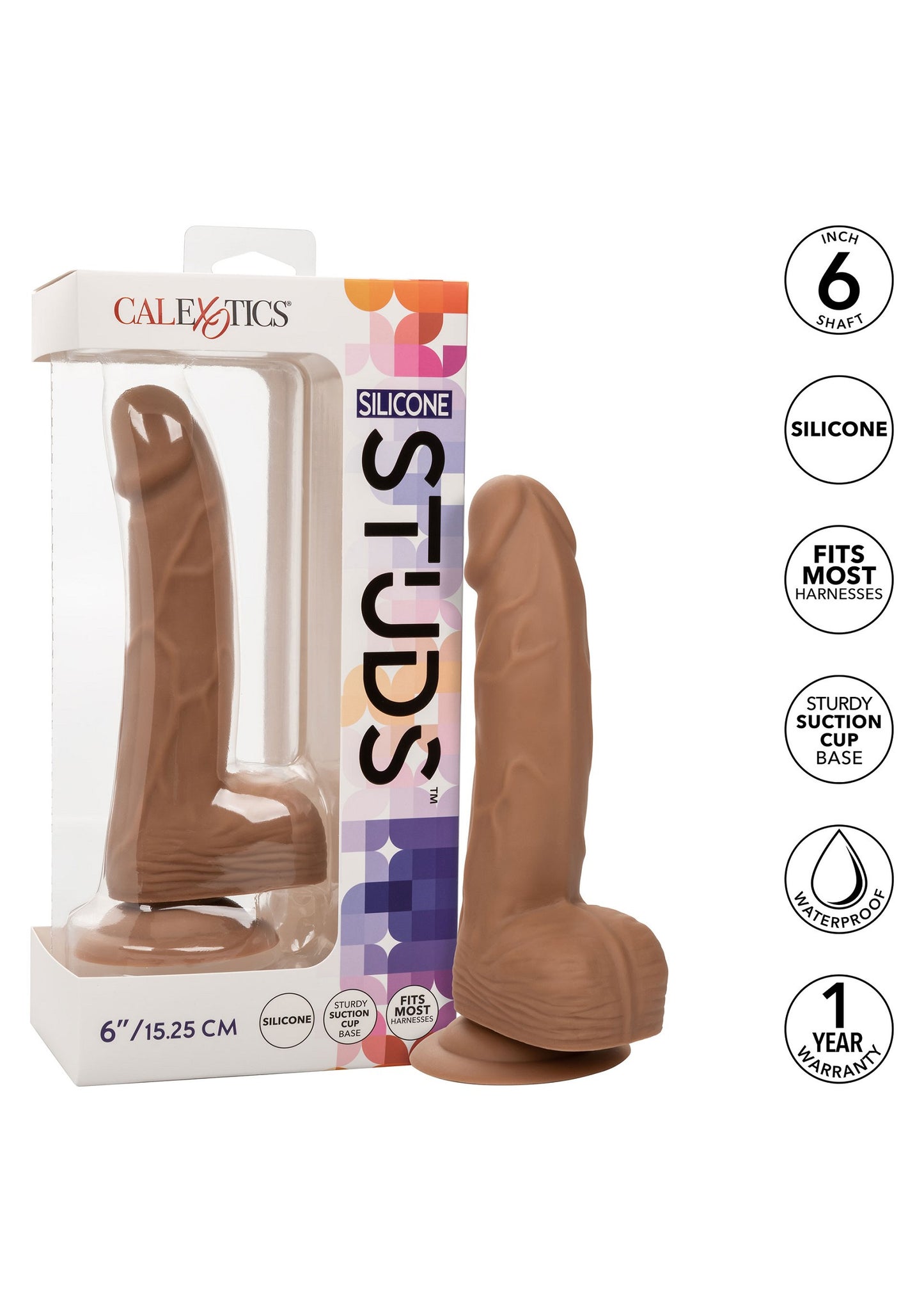 CalExotics Silicone Studs 6'/15.25 cm BROWN - 9