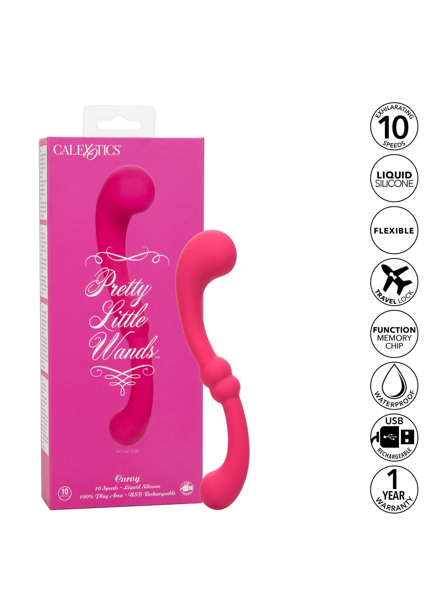 CalExotics Pretty Little Wands Curvy PINK - 14