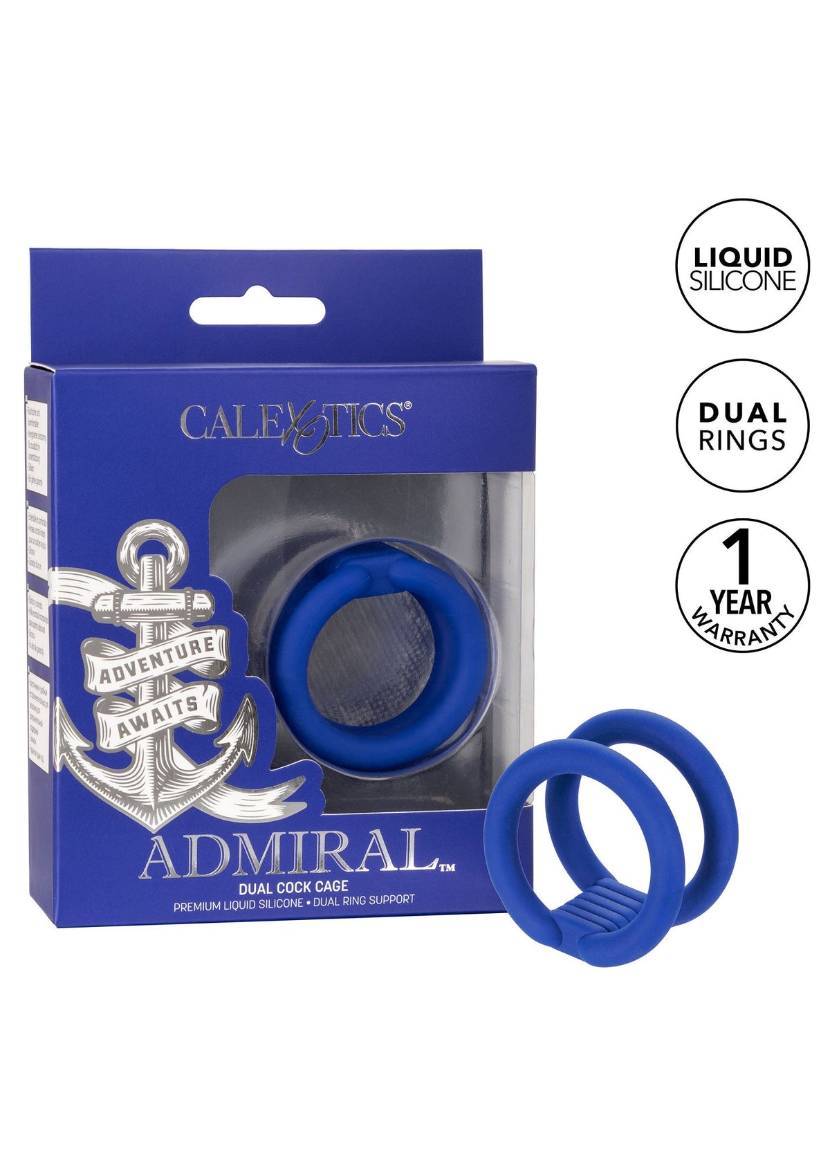 Admiral Dual Cock Cage BLUE - 4