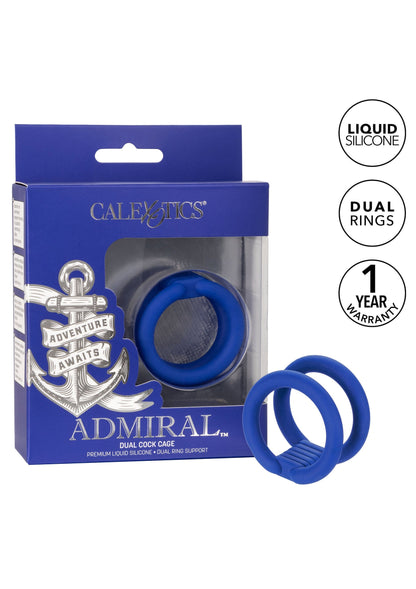 Admiral Dual Cock Cage BLUE - 4