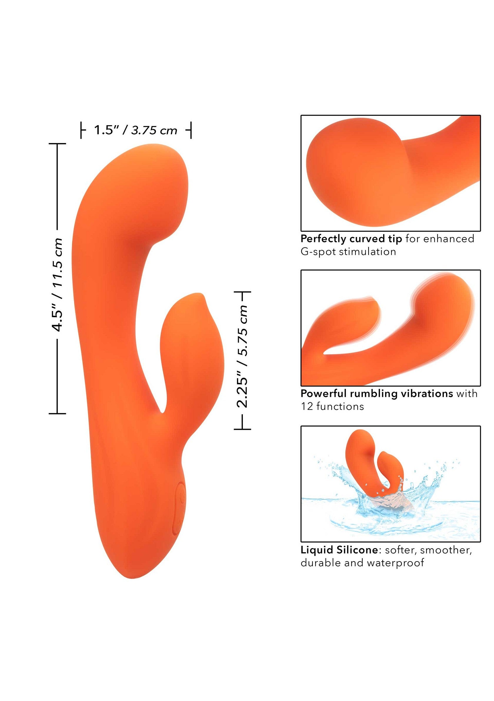 CalExotics Stella Liquid Silicone Dual 'G” ORANGE - 6