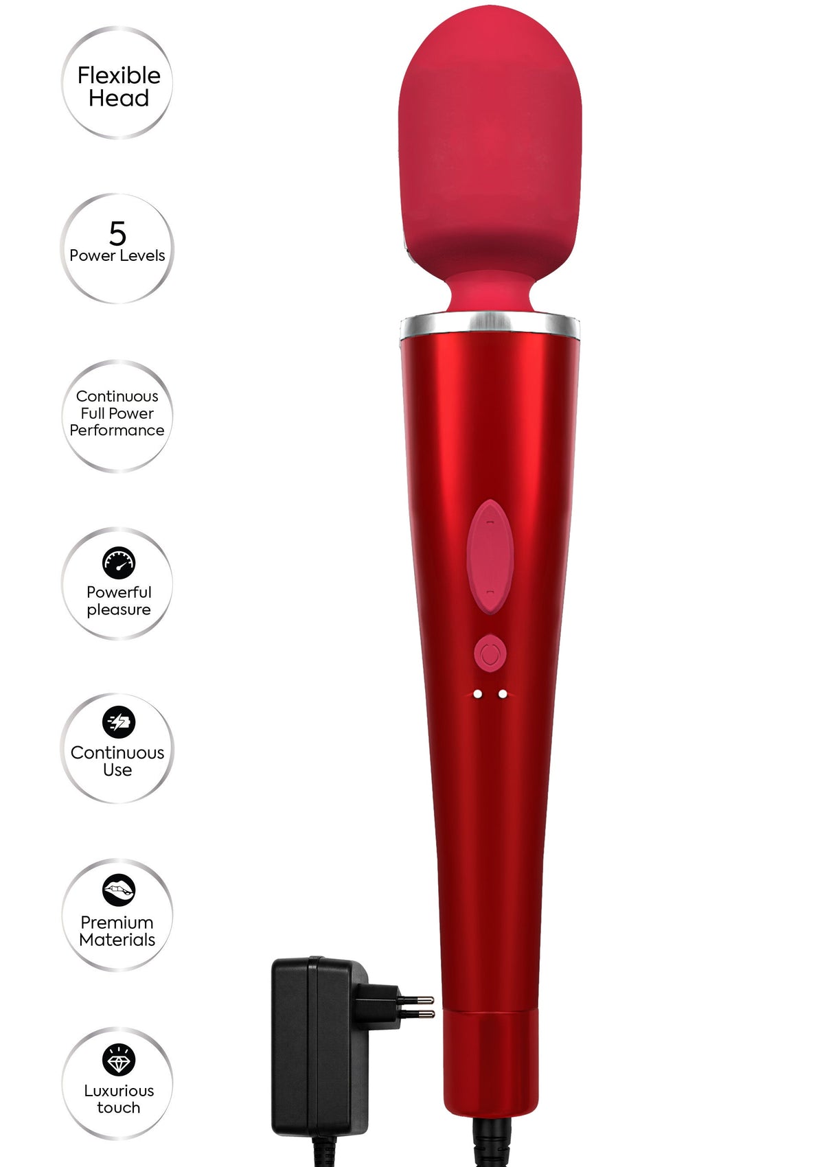 Pro Wand Wired 220V Massager RED - 4