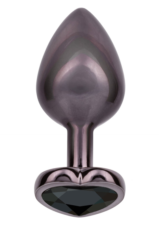 Diamond Heart Plug Large - Schwarz