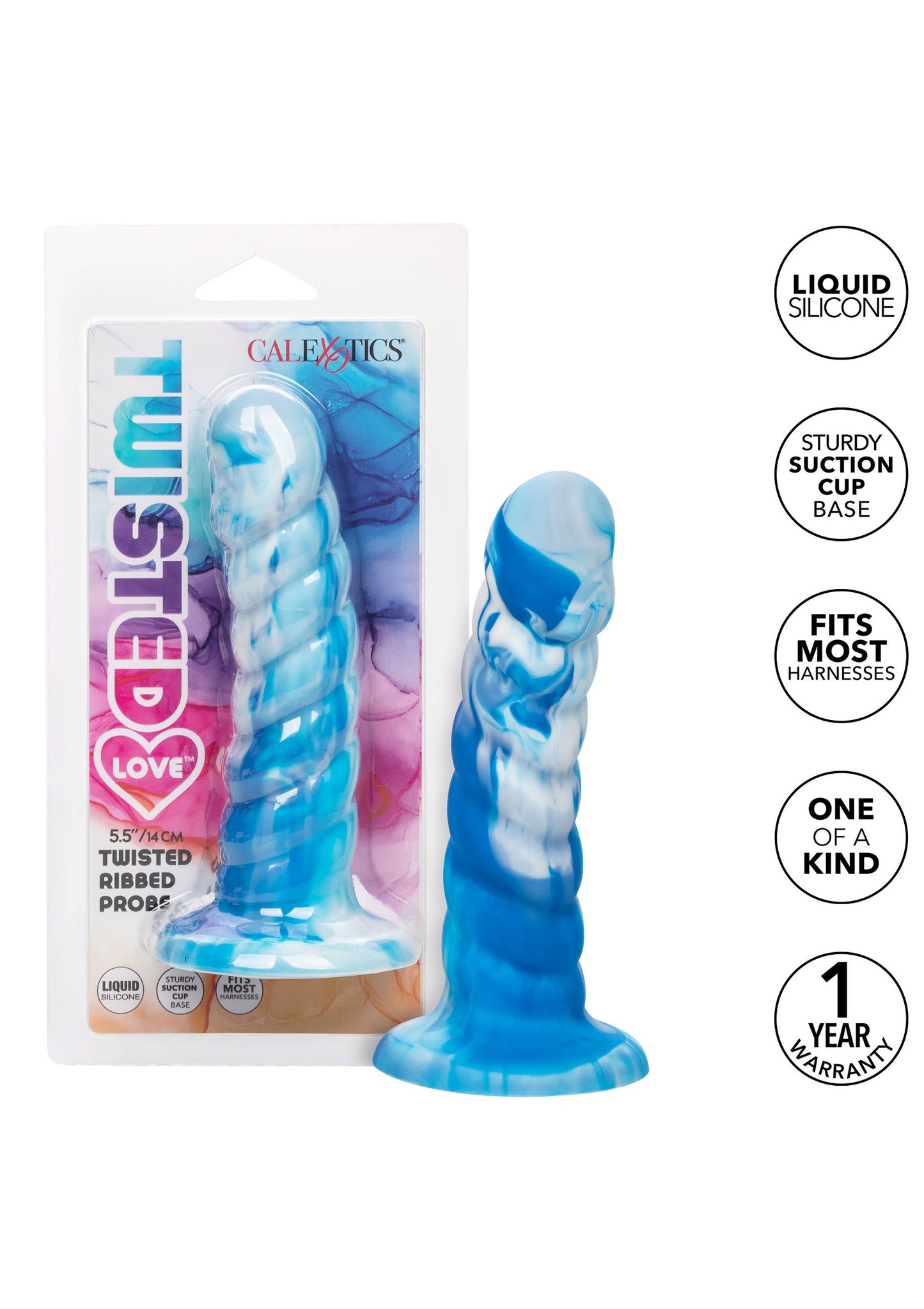 CalExotics Twisted Love Twisted Ribbed Probe BLUE - 3