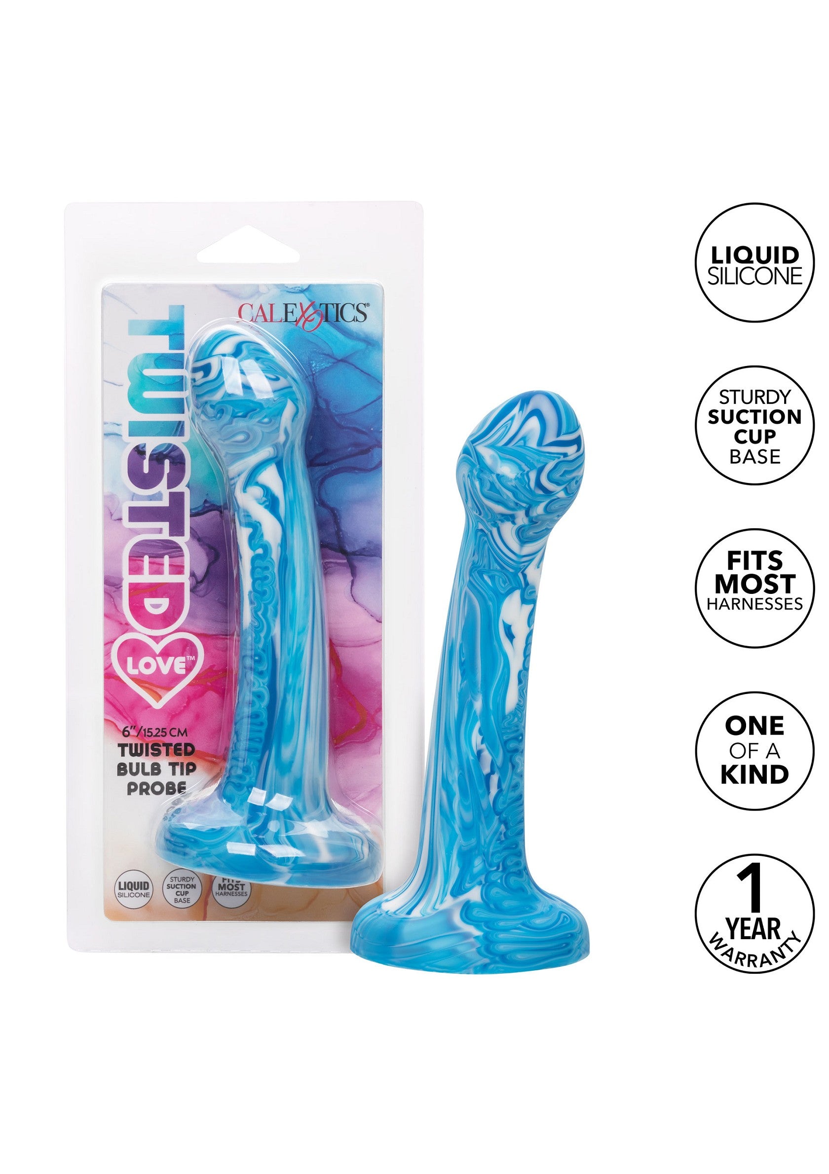 CalExotics Twisted Love Twisted Bulb Tip Probe BLUE - 3
