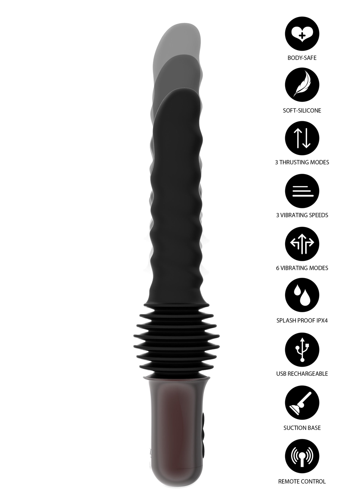 Anal Power Thrusting Vibrator BLACK - 8