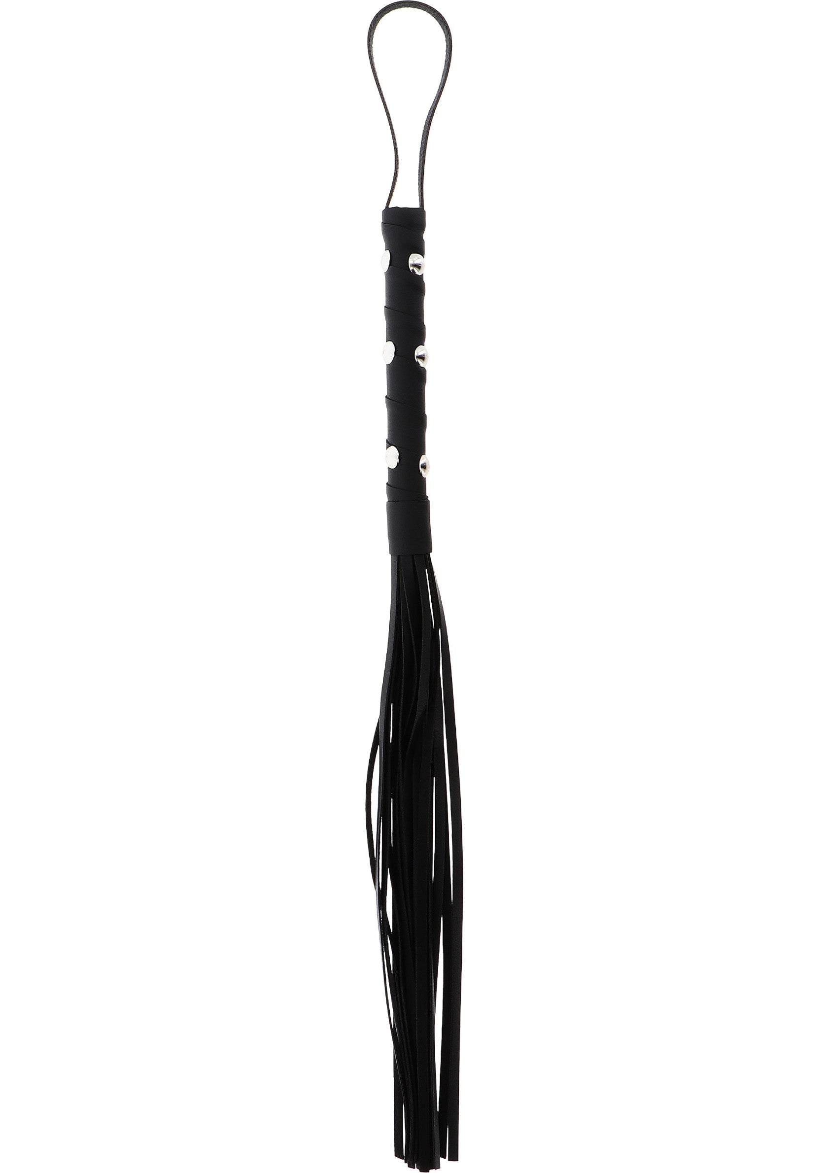 Hidden Desire Extreme Short Studded Flogger Whip BLACK - 0