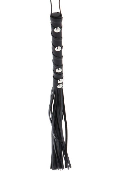 Hidden Desire Extreme Short Studded Flogger Whip BLACK - 3