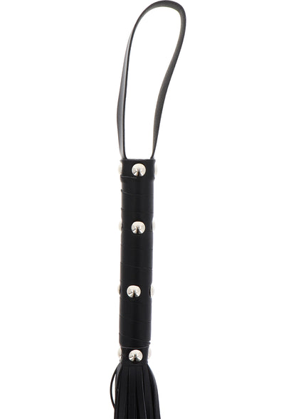 Hidden Desire Extreme Long Studded Flogger Whip BLACK - 1