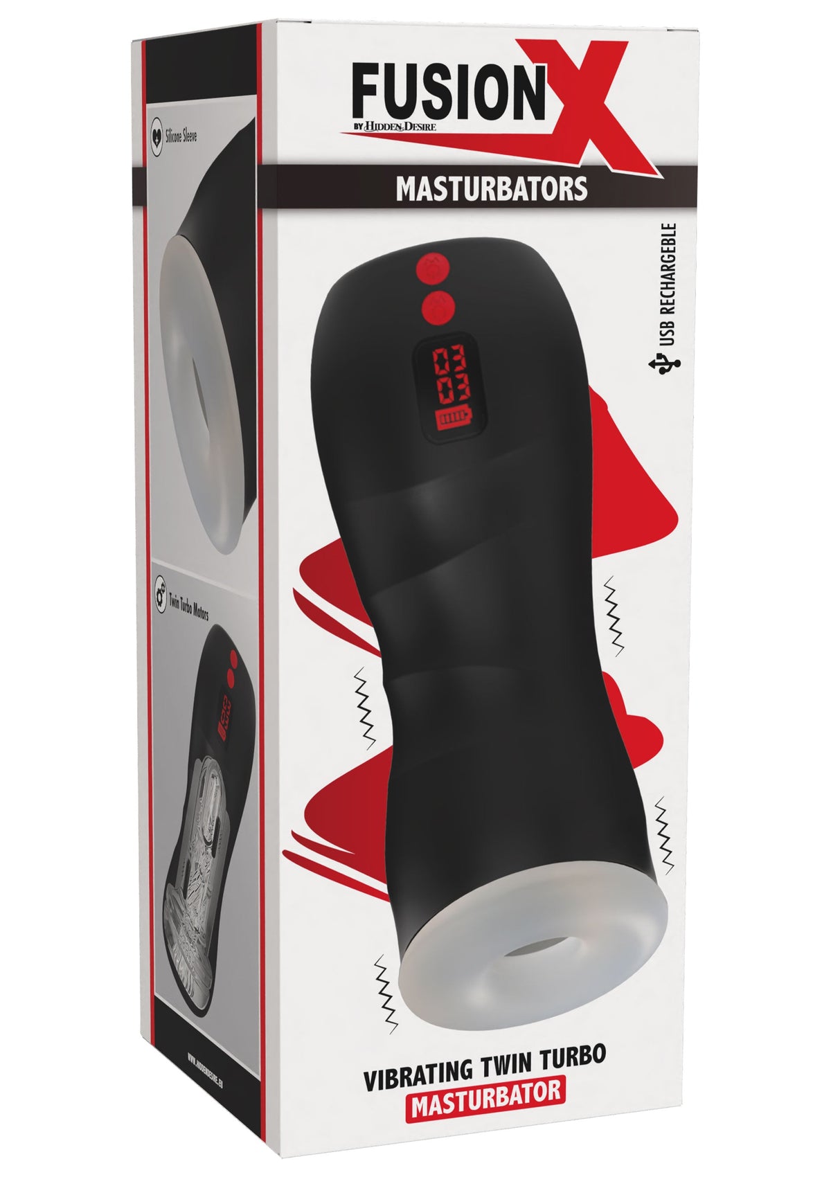 Vibrating Twin Turbo Masturbator BLACK - 1